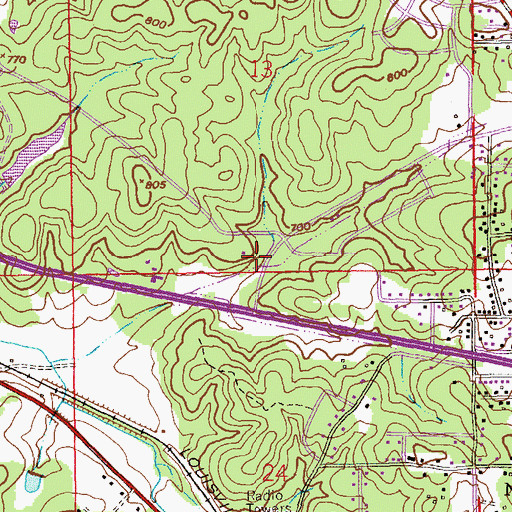 Topographic Map of Indian Oaks Christian Church, AL