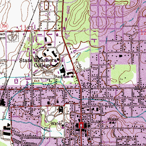 Topographic Map of Jacksonville High School, AL
