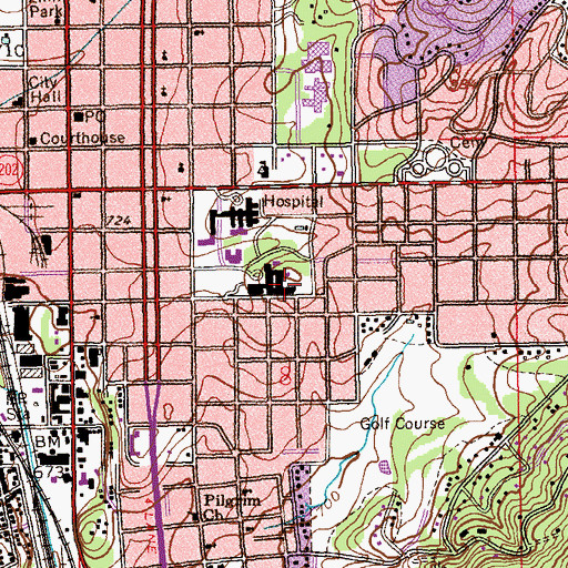 Topographic Map of Johnston Street Elementary School, AL