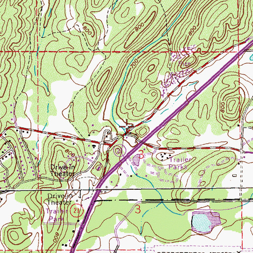 Topographic Map of June Bug (historical), AL