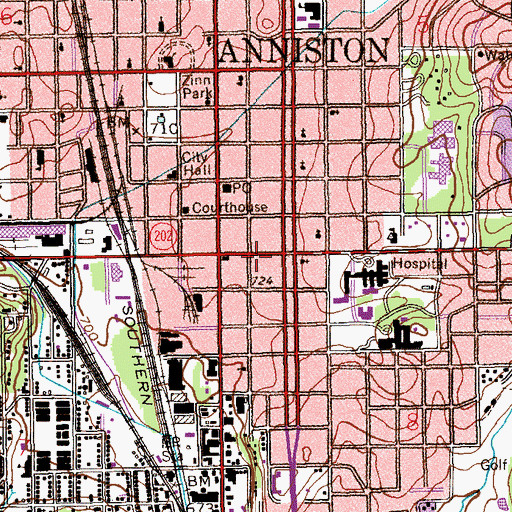 Topographic Map of Lyles Memorial Library, AL