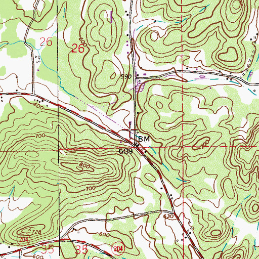 Topographic Map of Mack (historical), AL