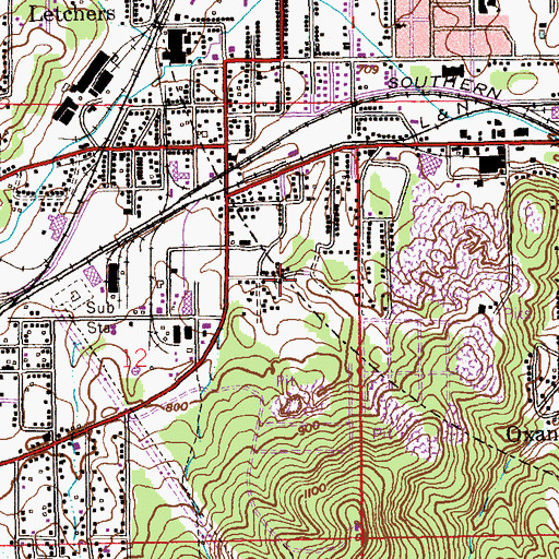 Topographic Map of Mars Hill Baptist Church, AL