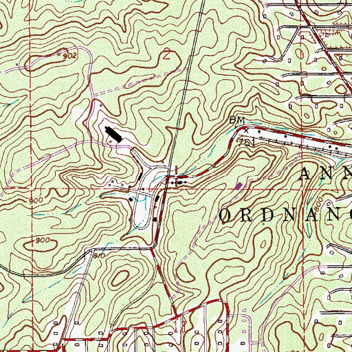 Topographic Map of Meade (historical), AL