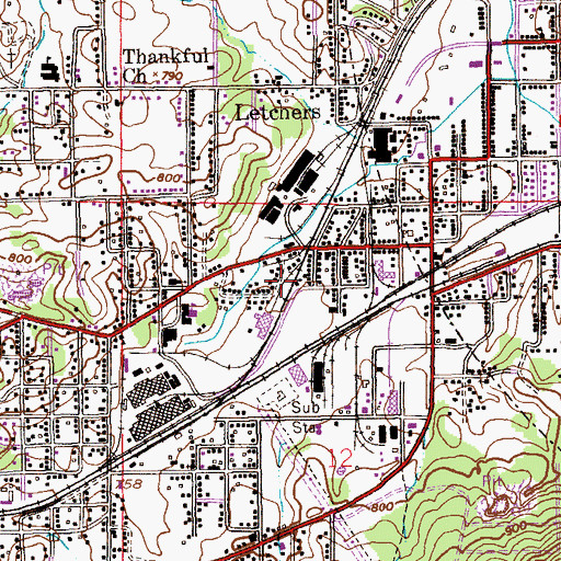 Topographic Map of Mechanicsville, AL