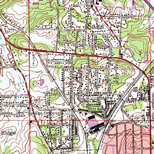 Topographic Map of New Canaan Missionary Baptist Church, AL