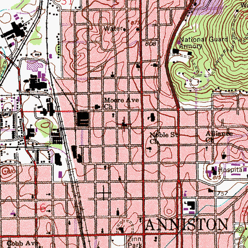 Topographic Map of Northside Baptist Church, AL