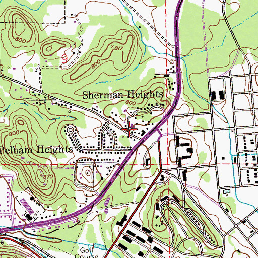 Topographic Map of Pelham Baptist Church, AL
