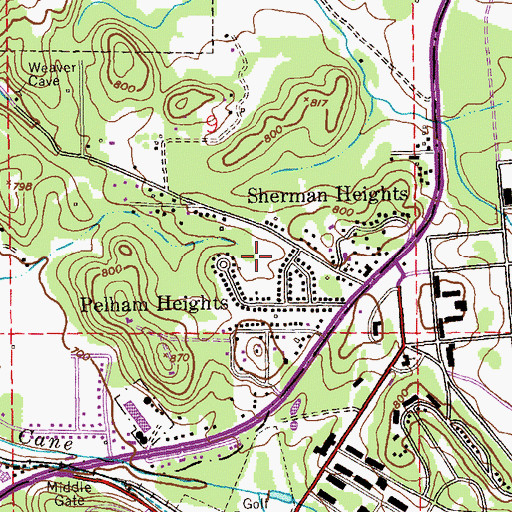 Topographic Map of Pelham Park, AL