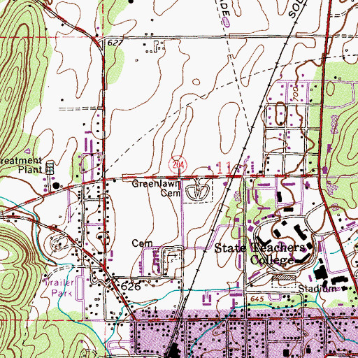 Topographic Map of Pete Mathews Coliseum, AL