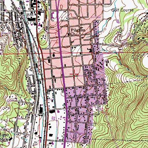 Topographic Map of Peters Rock Apostolic Church of the Living God, AL