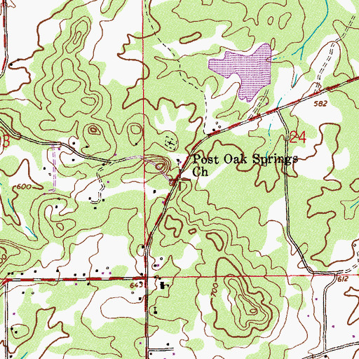 Topographic Map of Post Oak, AL