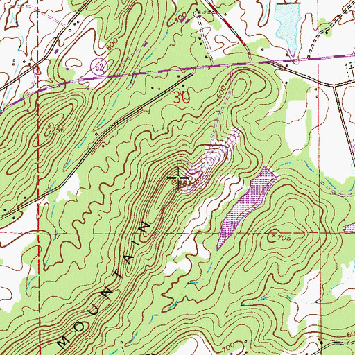 Topographic Map of Rock Pile Mountain, AL