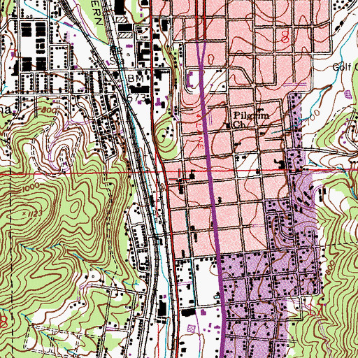 Topographic Map of Ruhama Baptist Church, AL