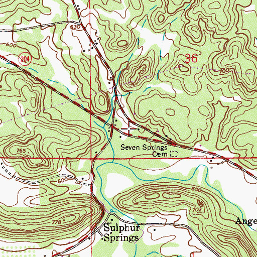 Topographic Map of Schenks White Sulpher Springs, AL