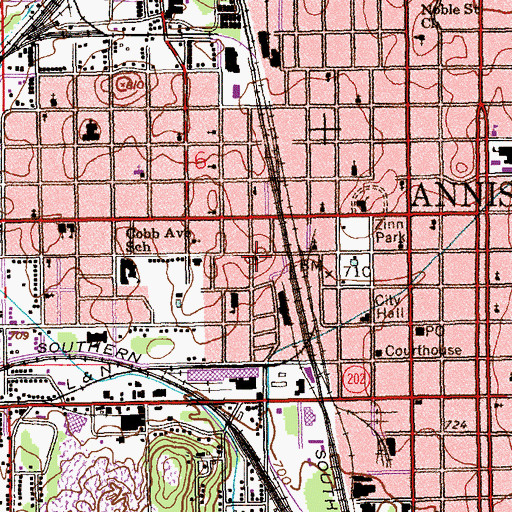 Topographic Map of Smith Metropolitan African Methodist Episcopal Zion Church, AL