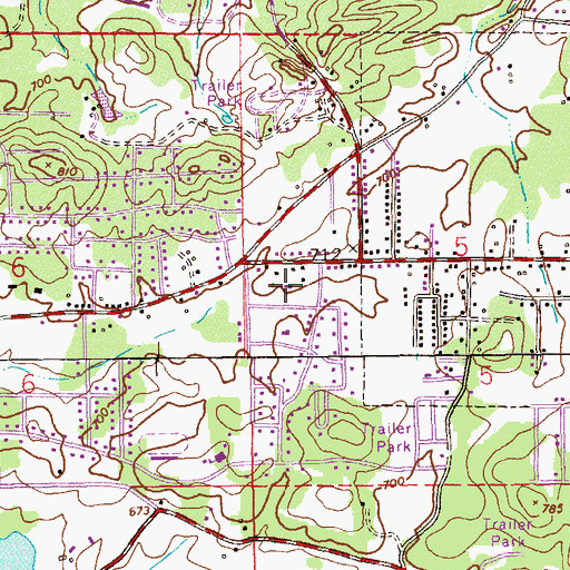 Topographic Map of Weaver Congregational Methodist Church, AL