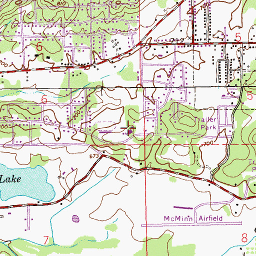 Topographic Map of Weaver High School, AL