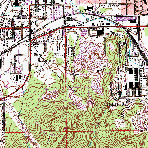 Topographic Map of West Anniston Park, AL