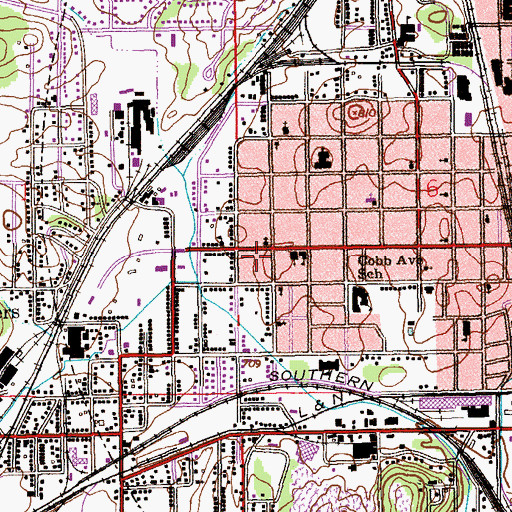 Topographic Map of West Anniston Presbyterian Church, AL