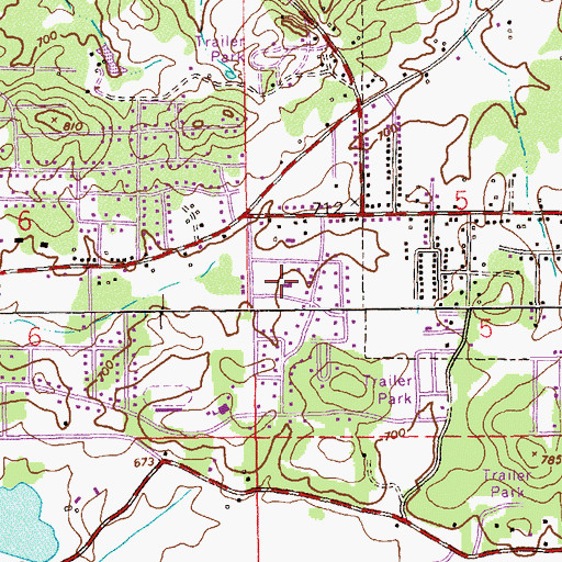 Topographic Map of West Weaver Baptist Church, AL