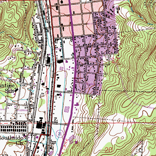 Topographic Map of Woodland Park Baptist Church, AL