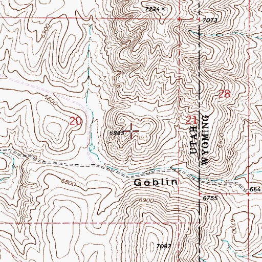 Topographic Map of Boundary Hills, UT
