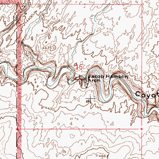 Topographic Map of Jacob Hamblin Arch, UT