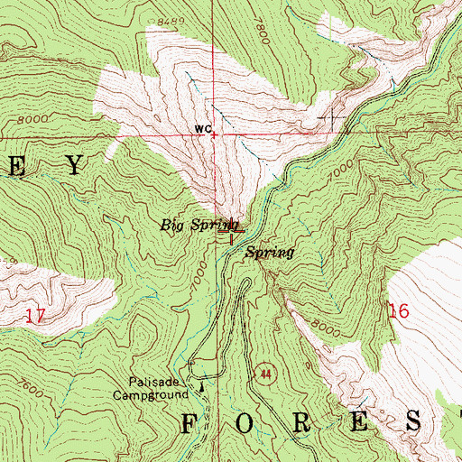 Topographic Map of Big Spring, UT