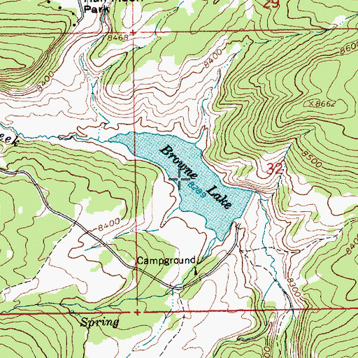 Topographic Map of Browne Lake, UT