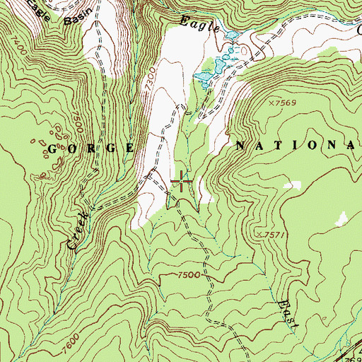 Topographic Map of Center Fork Eagle Creek, UT