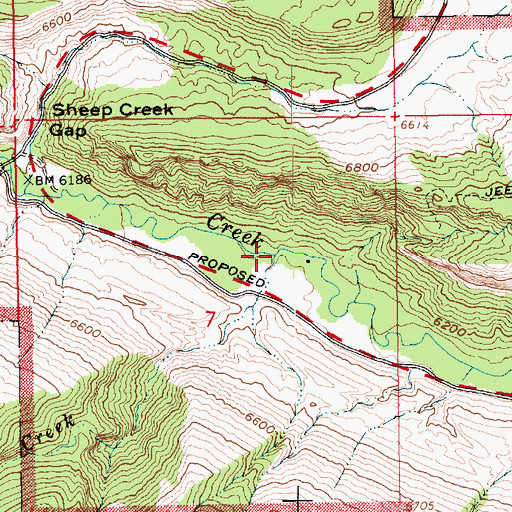 Topographic Map of Death Valley Creek, UT