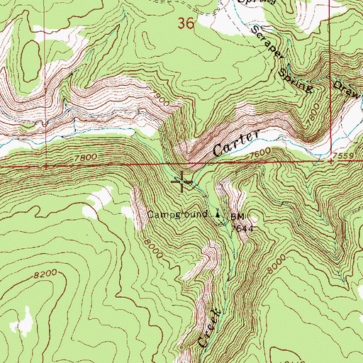 Topographic Map of Deep Creek, UT