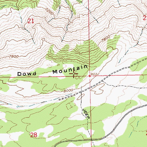 Topographic Map of Dowd Mountain, UT