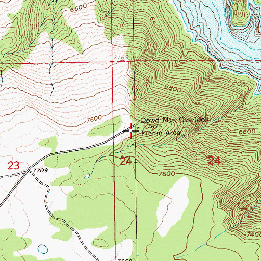Topographic Map of Dowd Mountain Overlook Picnic Area, UT
