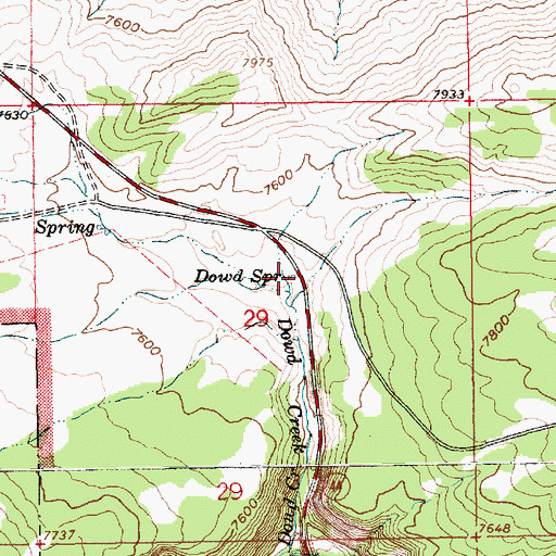Topographic Map of Dowd Spring, UT
