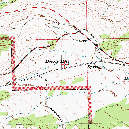 Topographic Map of Dowds Hole, UT