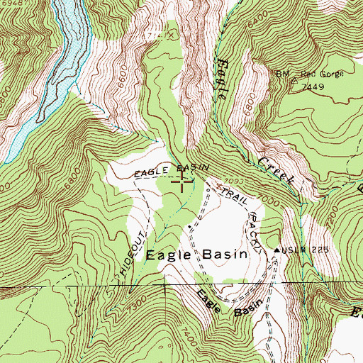 Topographic Map of Hideout Eagle Basin Trail, UT