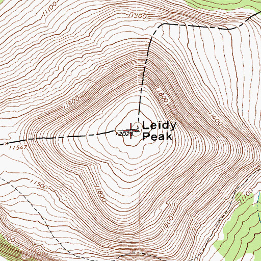 Topographic Map of Leidy Peak, UT