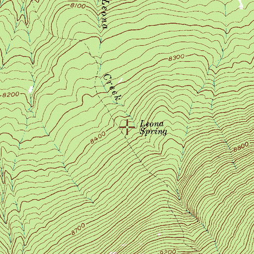 Topographic Map of Leona Spring, UT