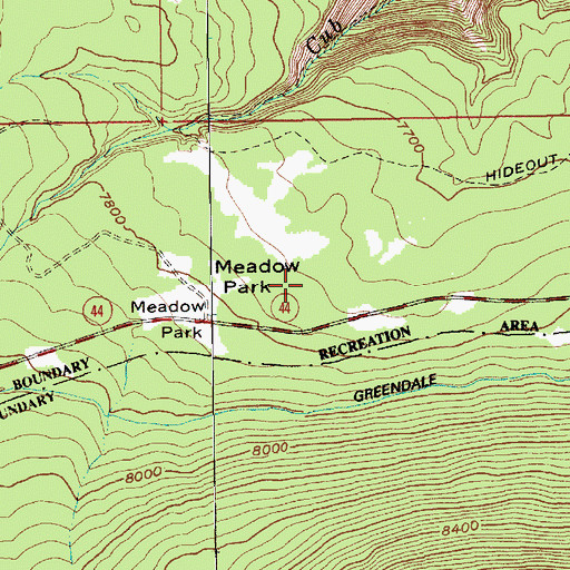 Topographic Map of Meadow Park, UT