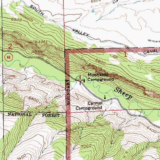 Topographic Map of Moenkopi Campground, UT