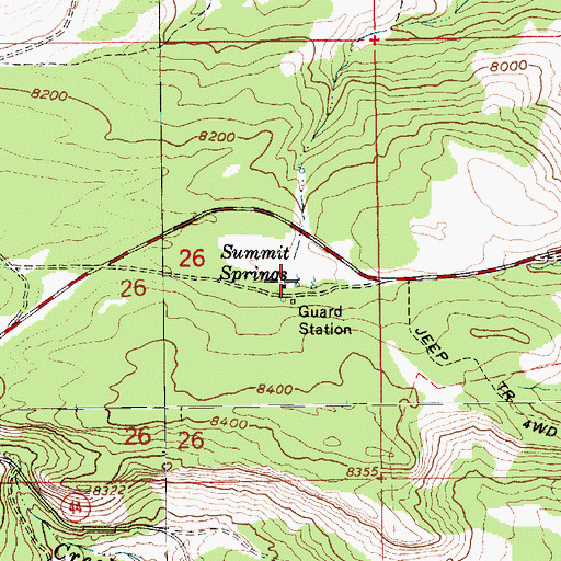 Topographic Map of Summit Springs, UT