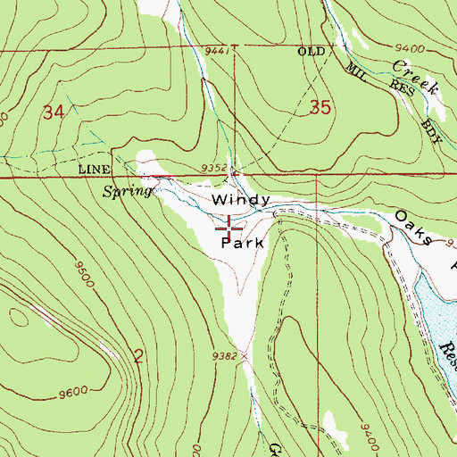 Topographic Map of Windy Park, UT
