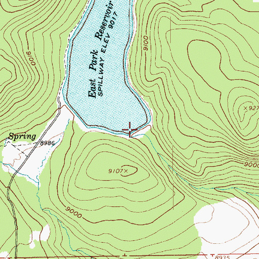 Topographic Map of East Park Dam, UT