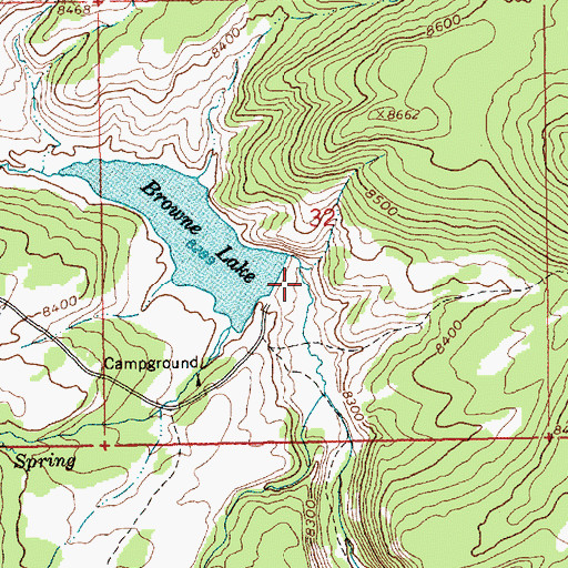 Topographic Map of Browne Lake Dam, UT