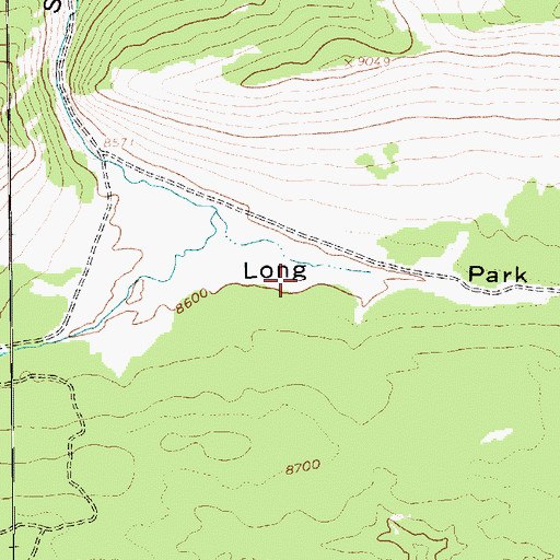 Topographic Map of Long Park Reservoir, UT