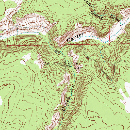 Topographic Map of Deep Creek Campground, UT