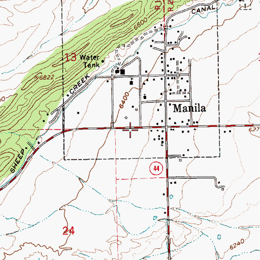 Topographic Map of Manila Ranger Station, UT