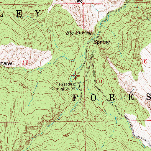 Topographic Map of Palisades Memorial Park, UT